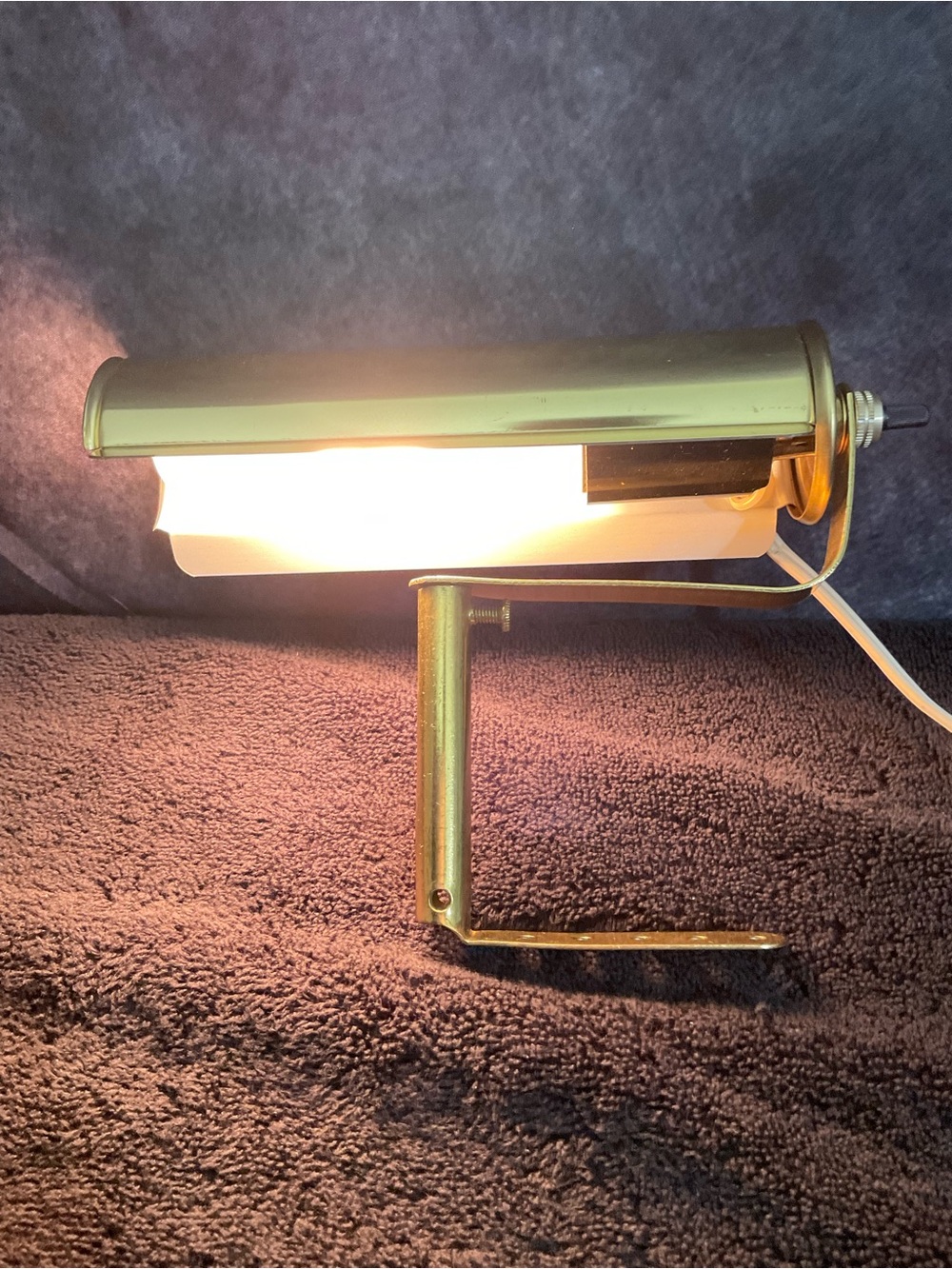 Vintage Old Bankers Metal Desk Table Lamp Mini Florescent Lights TESTED